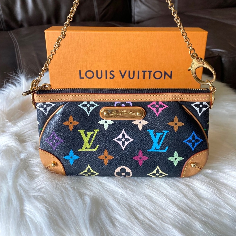 Louis Vuitton Pochette Milla MM - Monogram Multicolor Black M60097 - Picture 1 of 16